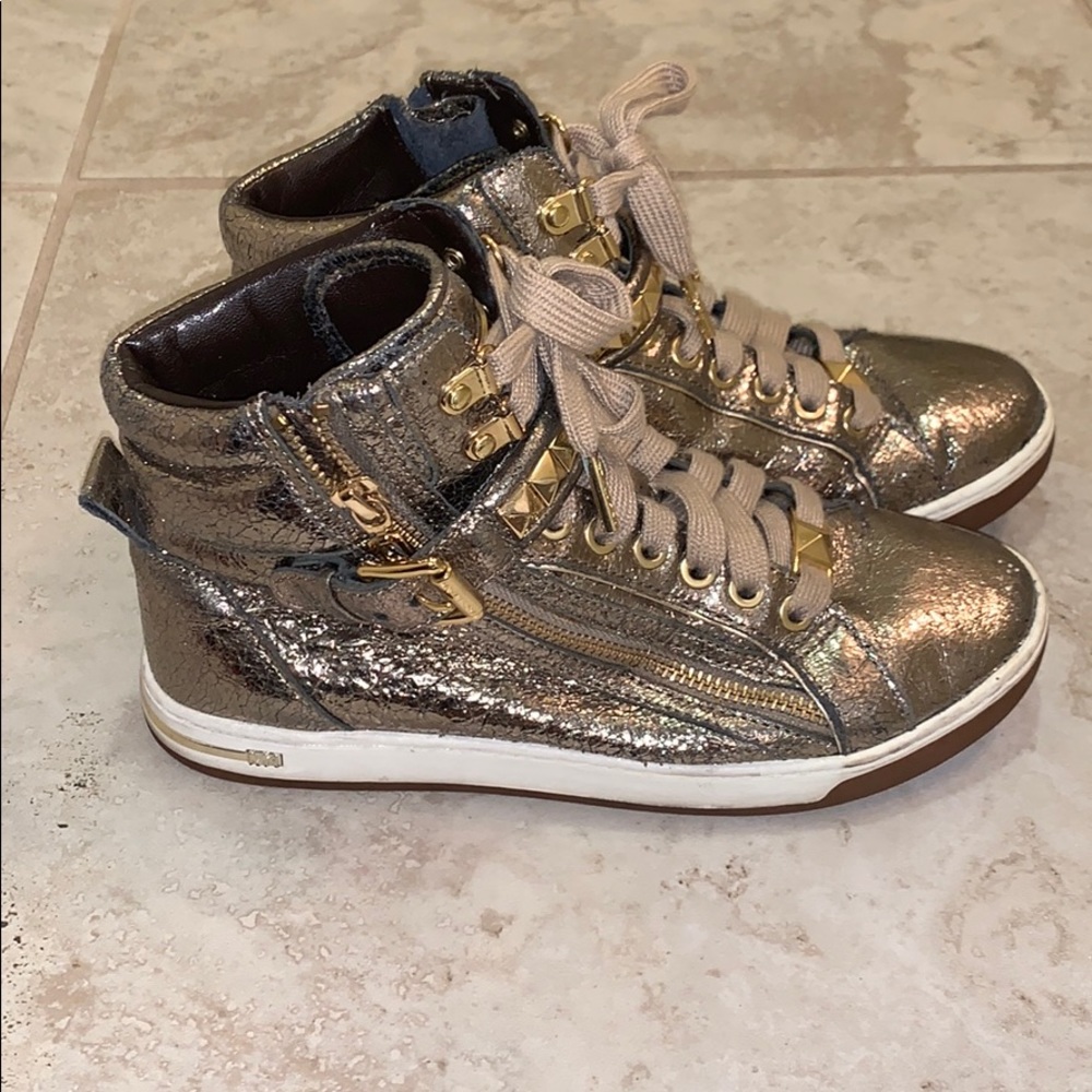 MICHAEL KORS | golden high top sneakers